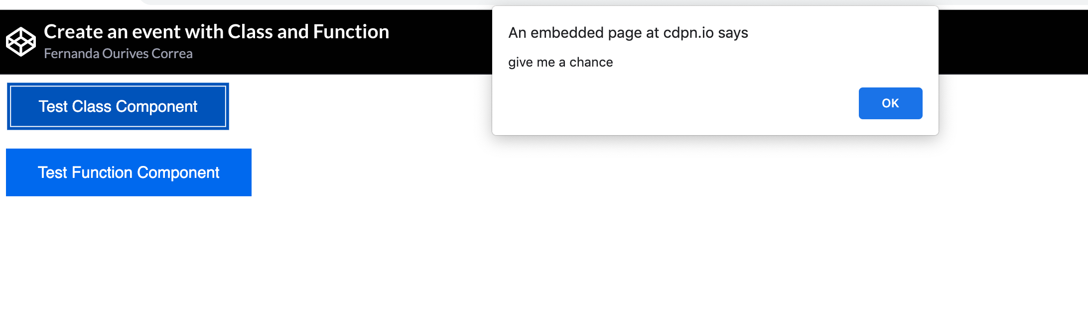 Create an event with Class and Function Component